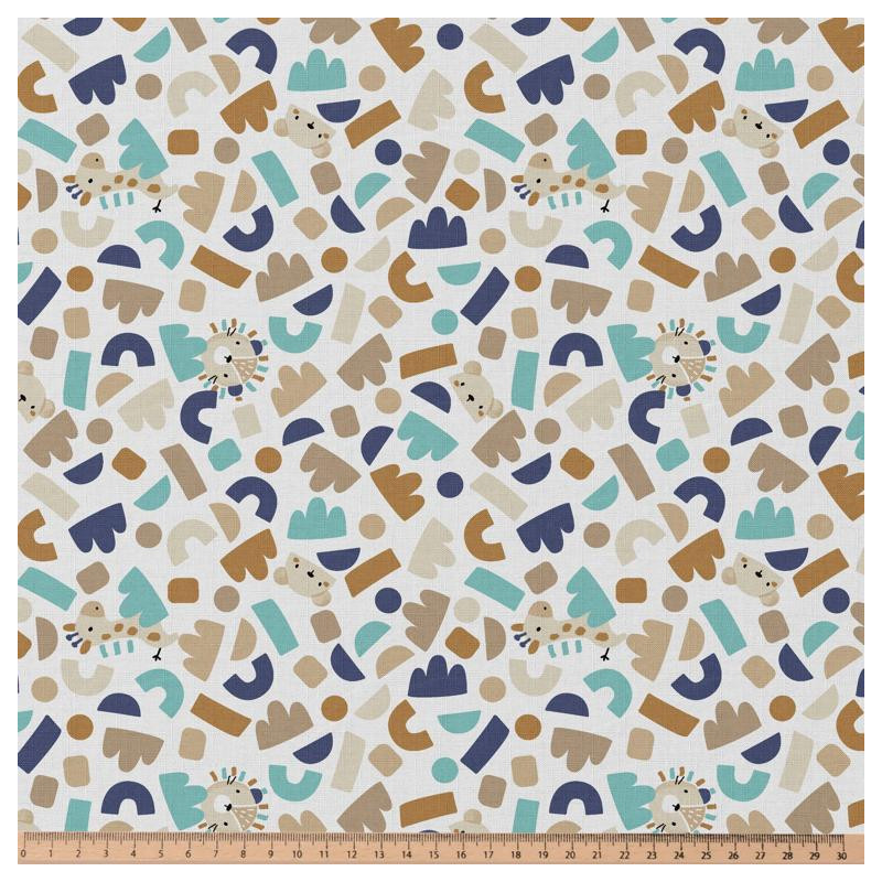Printed Cotton PTIWI White / Veronese